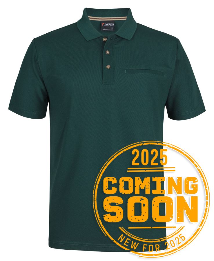 Podium S/S Recycled Polyester Pocket Polo - Black