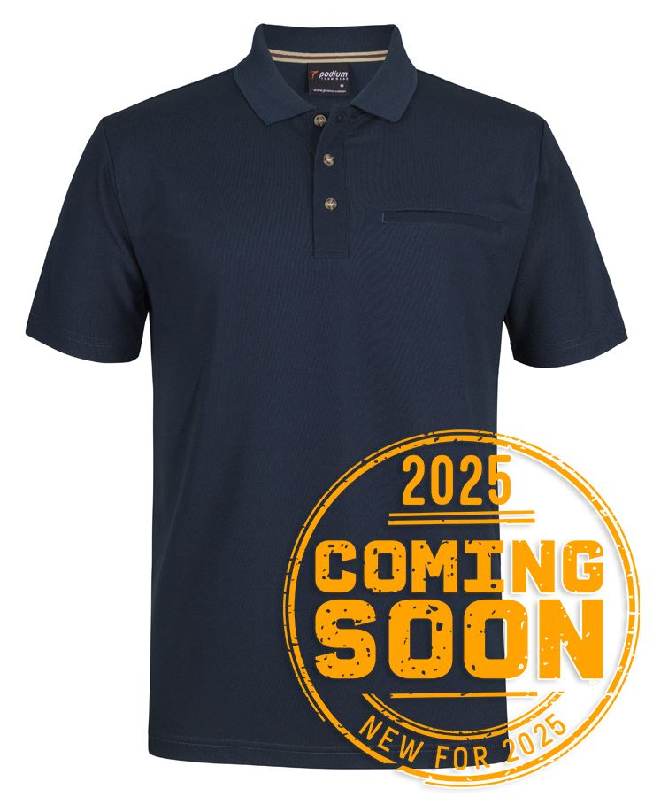 Podium S/S Recycled Polyester Pocket Polo - Black