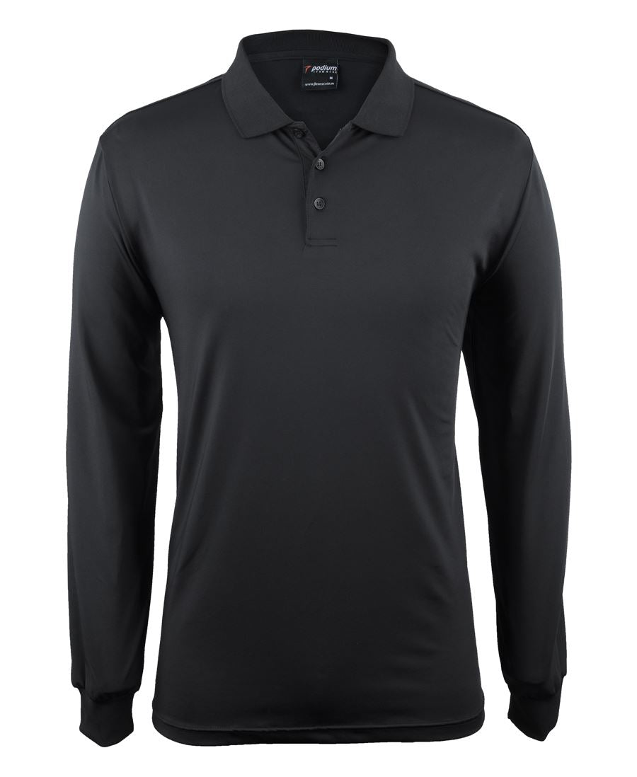 Podium L/S Stretch Polo - Black