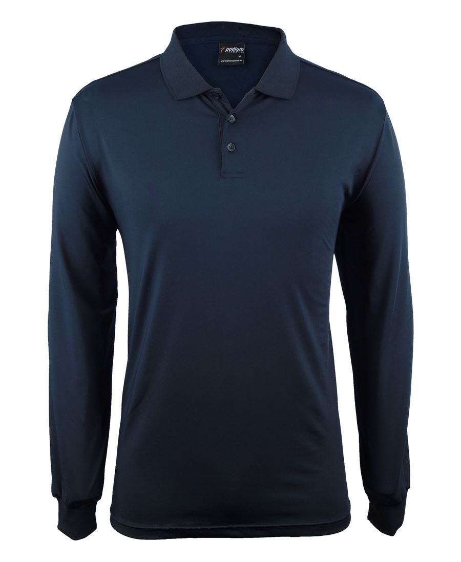 Podium L/S Stretch Polo - Black