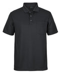 Podium Waffle Pocket Polo - Black