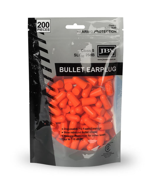 JB's Bullet Shaped Earplug (200 Pieces) - Orange