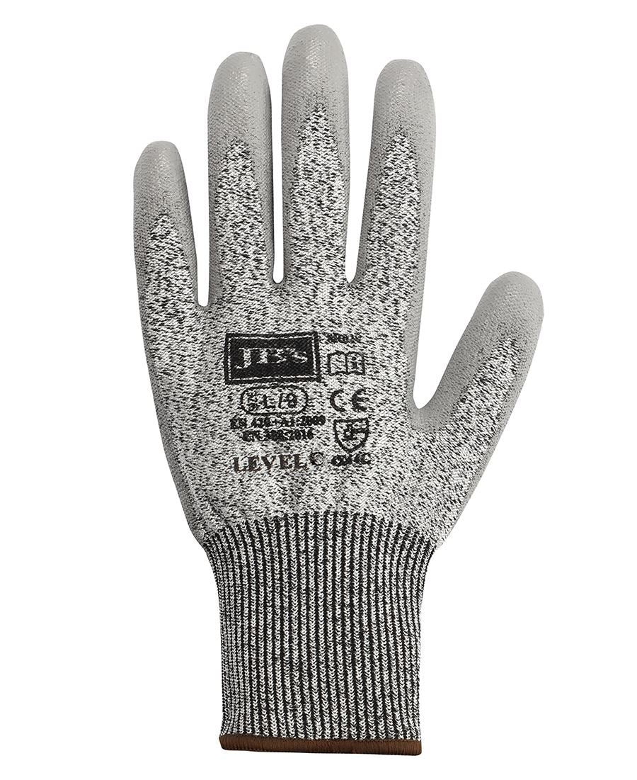 JB's PU Breathable Cut Resist Level C Glove (12 Pk) - S - 07 - Grey