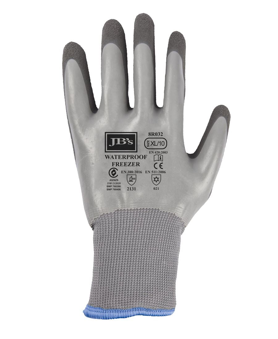 JB's W/Proof Latex Coat Freezer Glove 5Pk Grey/Char-S-07 - Grey/Charocal