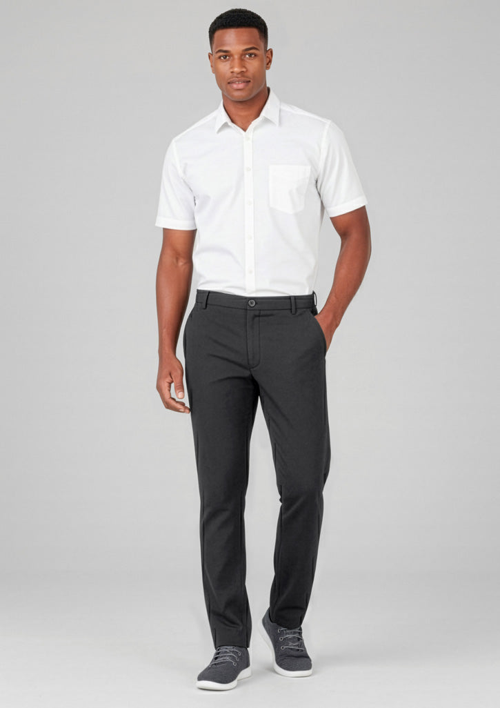Mens Comfort Waist Flat Front Pant