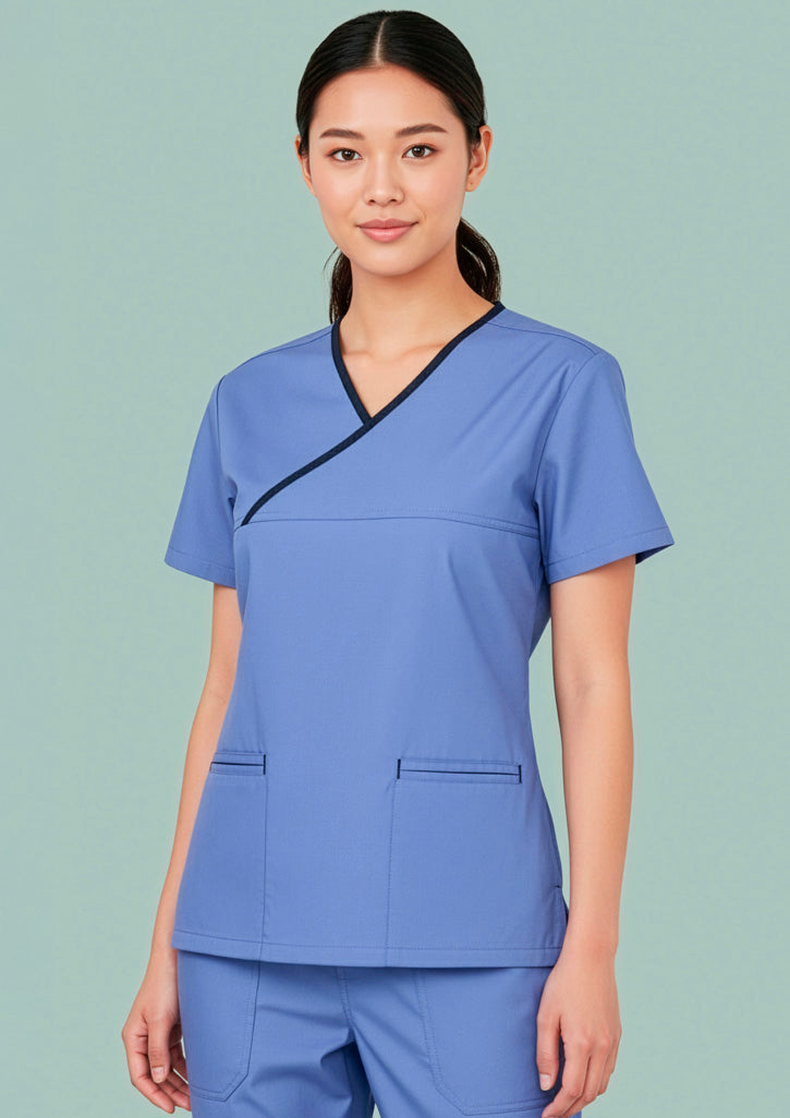 Womens Contrast Scrub Top