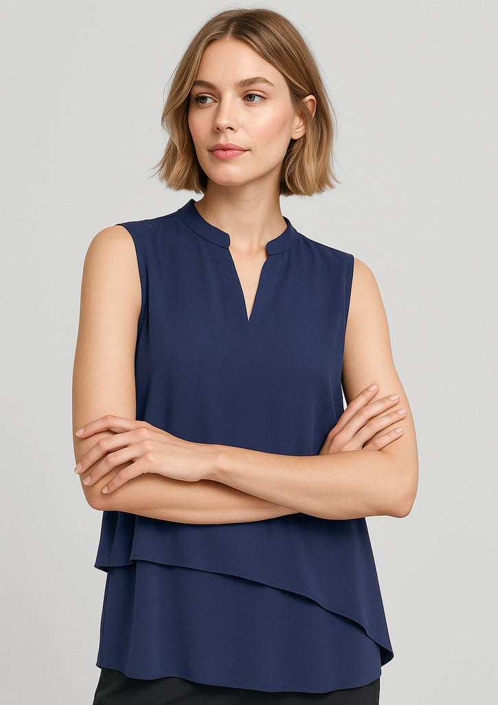 Womens Seville Sleeveless Layered Blouse