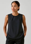 Womens Estelle Sleeveless Pleat Detail Blouse