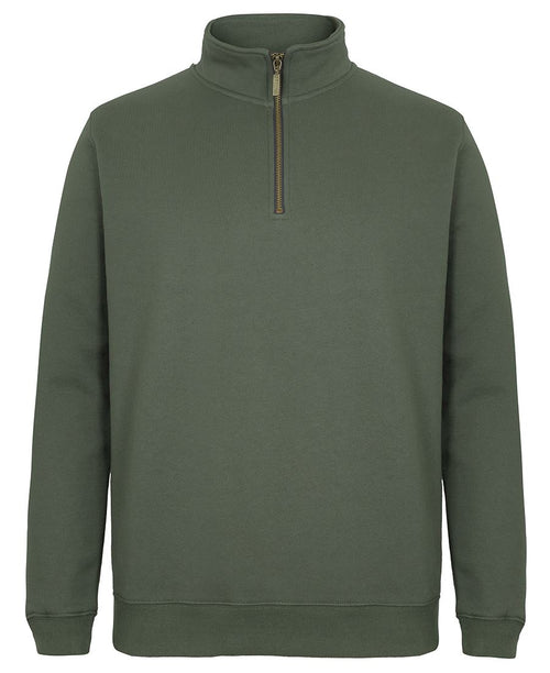 C of C  Brass 1/2 Zip Sweat - Army