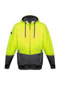 Unisex Hi Vis Textured Jacquard Full Zip Hoodie