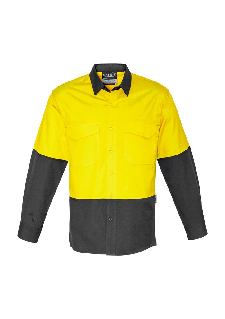 Mens Rugged Cooling Hi Vis Long Sleeve Shirt