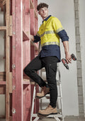 Mens Rugged Cooling Hi Vis Segmented Tape Long Sleeve Shirt